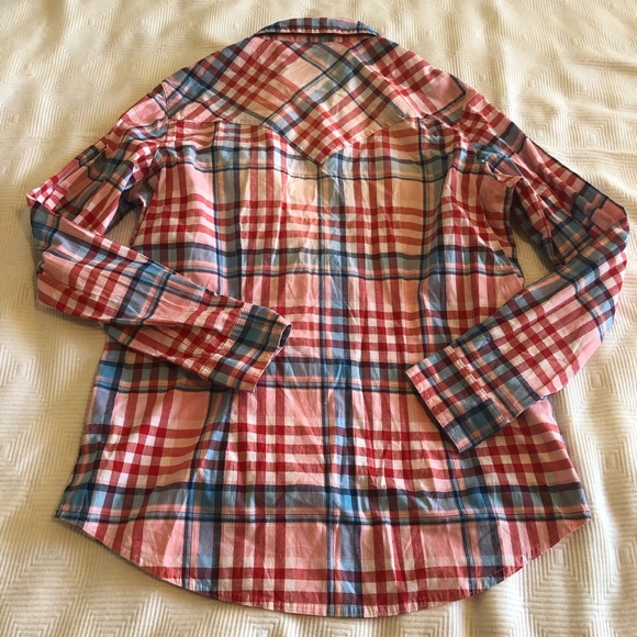 Wrangler Plaid Pearl Snap Western Shirt - Picture 6 of 6